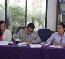 Der-izq. Coordinadora de Administración, Auxiliar de la Secretaría Ejecutiva y la Secretaria Ejecutiva del IMIPE