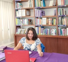 Comisionada Presidenta durante participación en reunión virtual.