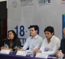 Comisionada Presidenta del IMIPE en rueda de prensa "Hackathon Morelos" 2019.